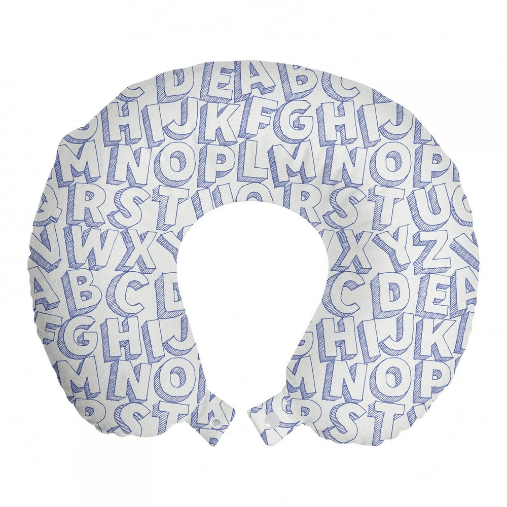 Download Ambesonne - Doodle Travel Pillow Neck Rest, Monochrome ...