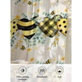 thumbnail image 6 of Sheer Curtains 96 Inches Long, Bee Love Semi Sheer Curtains Light Filtering Window Treatment, Daisy Eucalyptus Leaves Linen Rustic Beige Privacy Voile Drapes for Living Room Bedroom 52x96 Inch, 6 of 7