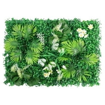 Ongmies Artificial Hedge Flowers Panels Trellis Screening, Artificial Hedge Flowers Panels Screening Fern Plants Privacy Fence Faux Hedges Wall Green for Indoor Outdoor Home Balcony Garden Decor