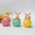 thumbnail image 4 of Inteprter Decoración de patrón de animales bonitos de Pascua, escultura de resina de arte de escritorio, figurita de adorno, accesorios de Artesanía Amarillo, 4 of 6