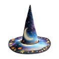 thumbnail image 2 of Witch Hat, Wizard Hat, Halloween Costumes for Adults，Funny Pumpkin Costume Accessory, Wide Brim Spire Cap, One Size Fits All for Cosplay Costume Daily Party Masquerade A, 2 of 3