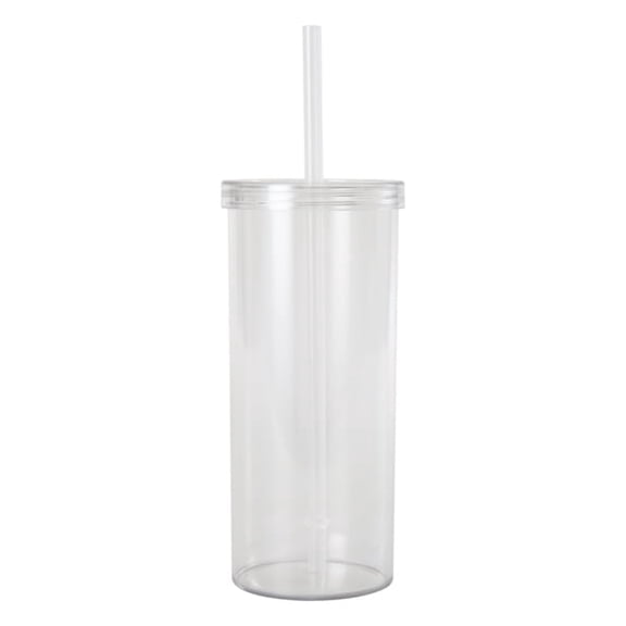 ACDANC 20-Ounce Clear Plastic Tumbler with Screw Top Lid and Straw