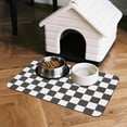 thumbnail image 4 of Checkered Cat Food Mat for Pet Dog Feeting Mats,Pet Feeding Mat for Floor Non-Slip Waterproof, Super Absorbent Cat Bowl Mat, Easy to Clean Eco-Friendly Durable Pet Placemat 19x12in, 4 of 9