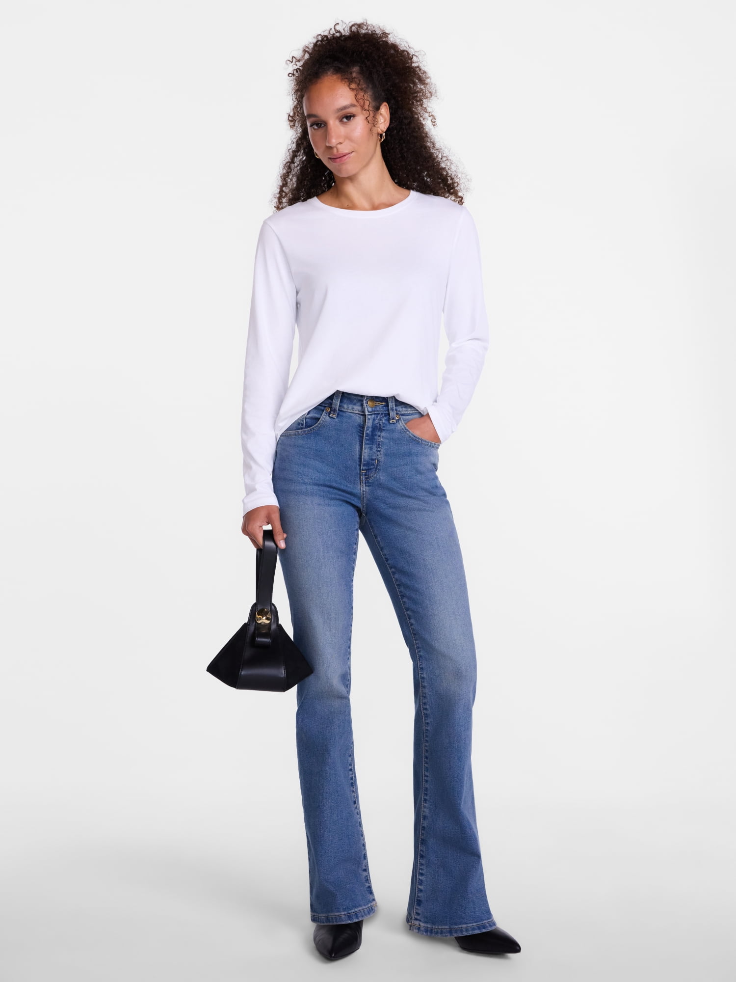 Scenario Women's Mid Rise Bootcut Jeans, Sizes 0-20, 0S-20S, 4L-14L