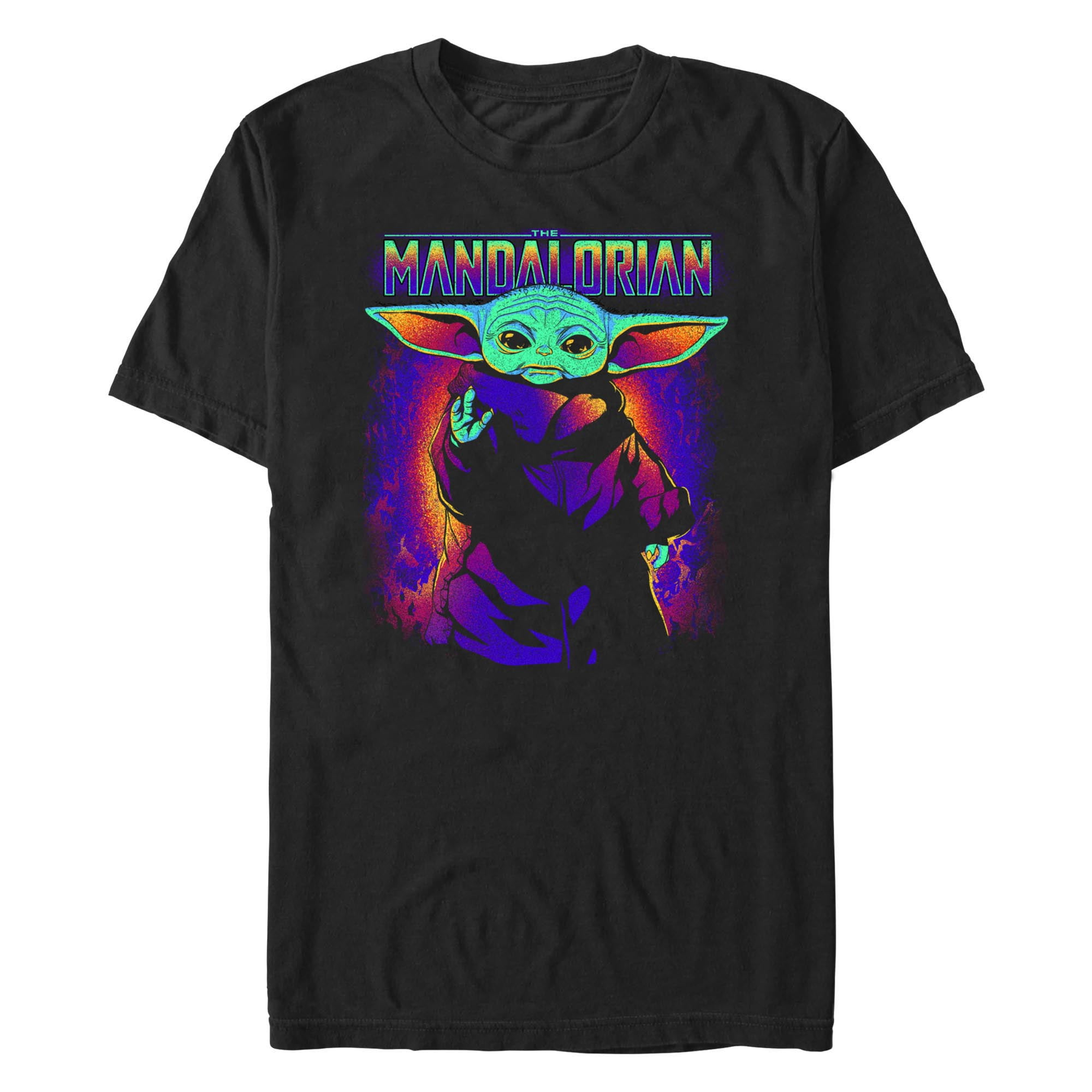 Men's Star Wars: The Mandalorian The Neon Force Grogu Graphic T-Shirt