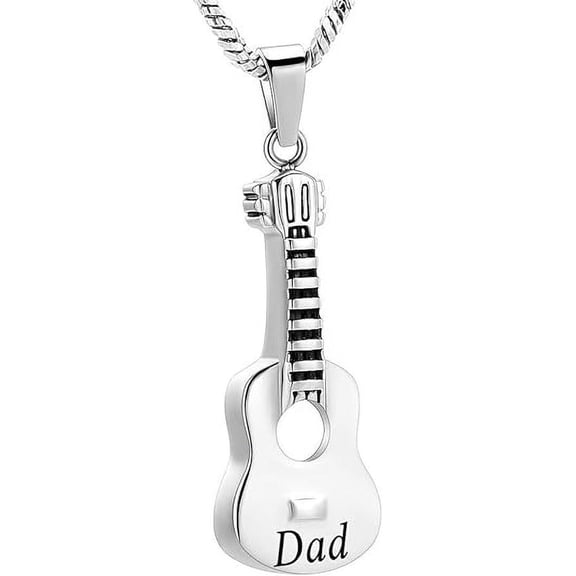 Electronic Guitar Cremation Jewelry Urn Pendant for Ashes Music Instrument Memorial Ashes Necklace Keepsake Jewelry