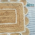 thumbnail image 6 of 2x3 Scalloped Jute Doormat Rug , Scallop Rag Rug Doormat with Off White Outlines, 6 of 8