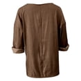 thumbnail image 5 of Soyumi Womens Denim Top, 90S Grunge Oversized Jean Shirt Button Up Pullover Blouse Loose Fit Drop Shoulder Long Sleeve with Pocket Casual Boho Top for Women Brown, 5 of 6
