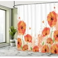 thumbnail image 5 of Ambesonne Flower Shower Curtain, Bridal Watercolor Art, 69"Wx84"L, Red White, 5 of 5