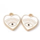 thumbnail image 1 of 10 colgantes de corazón con ojo de aleación esmaltada, dije de corazón dorado con ojo, colgante blanco decorativo, 1 of 3