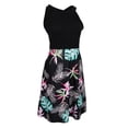 thumbnail image 1 of Milaget Robe de Vacances Florale Vintage Sans Manches à Col Licou pour Femme Robe Rose Vert G, 1 of 9