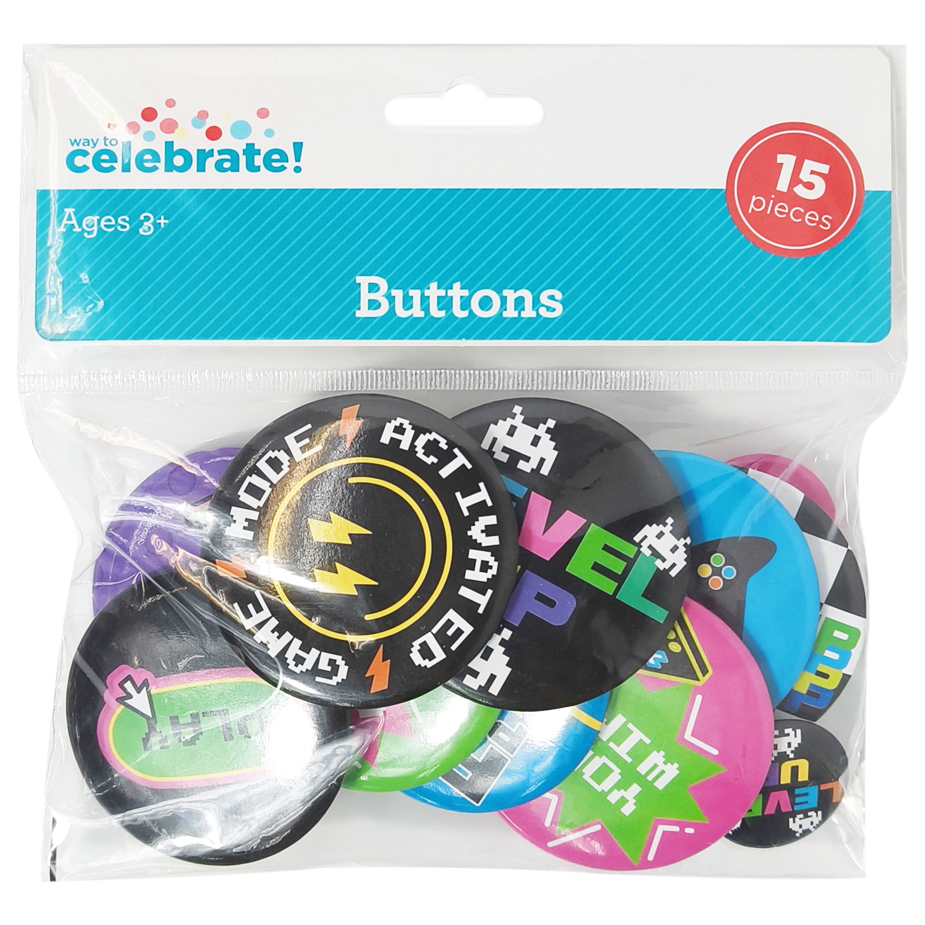 Way to Celebrate 15PK Arcade Buttons