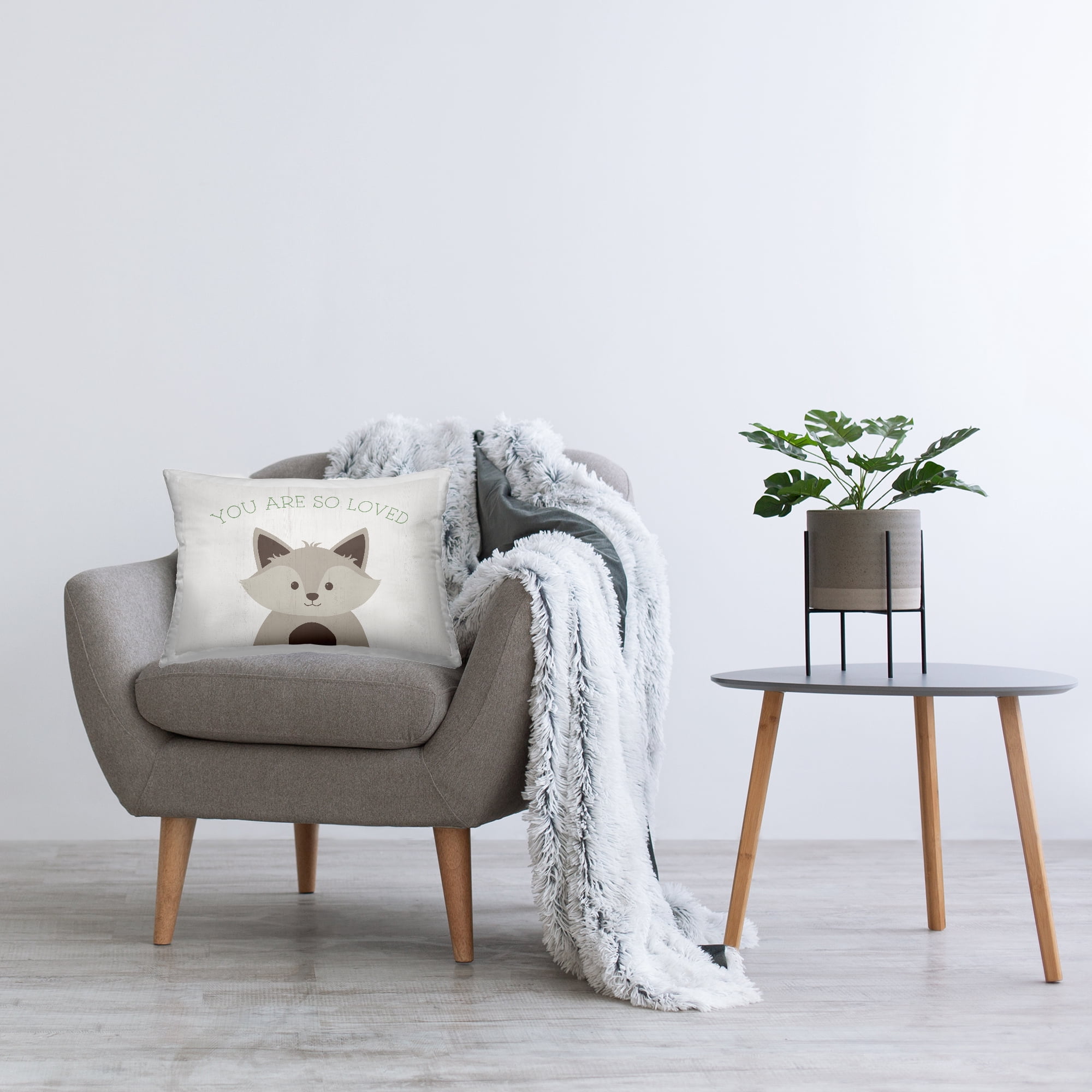Stupell Industries So Loved Smiling Fox Decorative Printed Throw Pillow Design by Natalie Carpentieri.