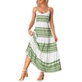 thumbnail image 2 of INSPIRE CHIC Boho Dresses for Women's Spaghetti Strap Tie Waist Cami Tie Maxi Dress S Green, 2 of 6