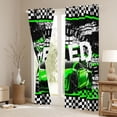 thumbnail image 3 of Castle Fairy Fresh Green Sports Car Blackout Curtains Set of 2 (52x84 Each) for Boys, Bright Speedometer Pattern Window Curtains for Modern Room, Green Black White, 3 of 6