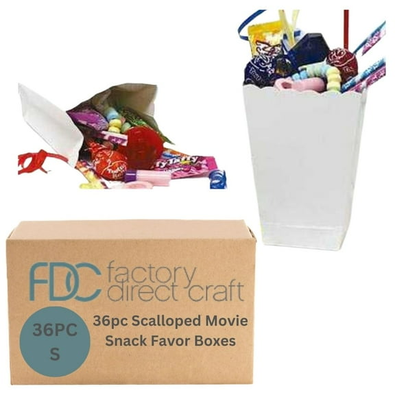 36pc Scalloped Movie Snack Favor Boxes - for Gift Bags - Factory Direct Craft