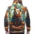 thumbnail image 7 of Rateoe Maple Meditating Bear Pattern Mens Hoodie, Pullover Hooded Sweatshirt, Kangaroo Pocket Hoodie Ideal for Daily Wear, Travel and Home-4X-Large, 7 of 7