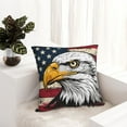 thumbnail image 6 of Fuzoiu American Bald Eagle Print Square Pillow Cover,Hidden Zipper Design,Luxury Square Pillow Case, Throw Pillow,Couch Cushion-20"x20", 6 of 7