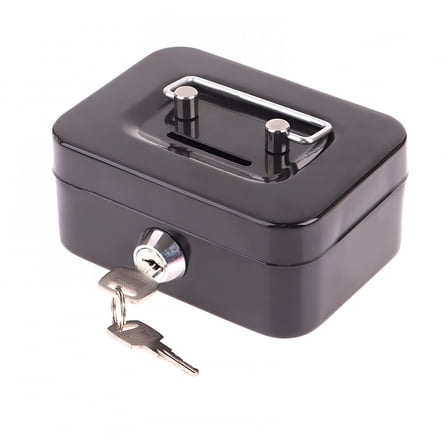 LAMIRO Money Safe Box Mini Cash Box Metal Key Money Bank Small Security Lock Box Portable Sturdy Lockable Coin Boxes