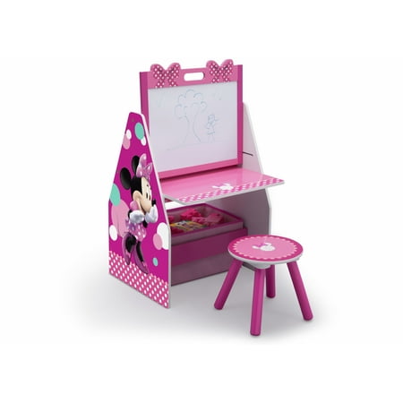 - Disney Minnie Mouse Activity Center - Easel Desk with Stool & Toy Organizer by Delta Children