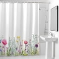 thumbnail image 4 of Watercolor Flowers Fabric Shower Curtain Floral Leaves Plant Washable Shower Curtains for Bathroom, Waterproof Bath Curtain with Hooks Home Decor 72x84in, 4 of 8