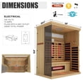 thumbnail image 4 of MEISSALIVVE Full Spectrum Sauna for Home, 3 Person Indoor Infrared Sauna Room with 10 Minutes Warm-up Heate, Canadian Hemlock Wood Home Infrared Sauna with Bluetooth and Tempered Glass, 4 of 8
