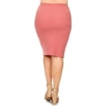 thumbnail image 3 of Women's Plus Size Casual Stretch Pull On Bodycon Pencil Midi Skirt, 3 of 7
