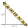 thumbnail image 2 of 10k Yellow Gold Solid 4mm Sparkle Cut Rope Chain 24 Inch Lobster Claw - Chain Necklace for Women and Men, 2 of 2