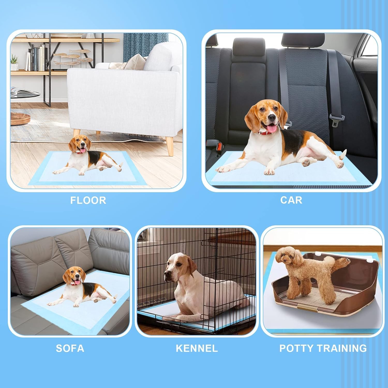 Dog Pee Pads, Super Absorbent Puppy Pads Disposable Dogs Training Pads, Quick Drying Leak-Proof Dog Potty Pads for Doggies Puppies Cats ( 40"x47" 40 Count)