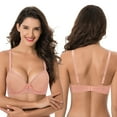 thumbnail image 3 of Curve Muse Women's Plus Size Push Up Add 1 Cup Underwire Perfect Shape Lace Bras-2Pk-Black,Peach-46DD, 3 of 6