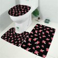 thumbnail image 2 of Red Mushroom Dot Black Pattern Bathroom Rugs Sets 3 Piece,Toilet Cover Set,Absorbent Non Slip Bathroom Mats Sets with U-Shaped Contour Rug Toilet Rug Set, 2 of 5