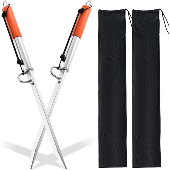 2 Pack Poteau d'Ancre pour Bateaux Ponton Kayak Bateau, jusqu'à 43 Pieds pour Bord de Mer Peu Profond, Sable, Terre avec Sac de Rangement