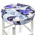 thumbnail image 3 of Kll Butterflies Round Bar Chair Cushion Cover 12 Inch,Bar Stool Protector With Elastic, Soft Washable, 3 of 7