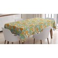 thumbnail image 1 of Ambesonne Geometric Tablecloth Rectangular Table Cover, Abstract Shapes Mix, 52"x70", Orange Green Pale Blue, 1 of 3