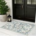 thumbnail image 6 of MeyJey Boho Indoor Living Room Area Rug 3'x5', Non-Slip Machine Washable Vintage Oriental Distressed Floor Carpet for Bedroom Dining Kitchen Hallway Nursery, Blue/Beige, 6 of 13