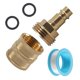thumbnail image 1 of Adaptador de Manguera Giratorio Hembra A Hembra de 3/4 de Pulgada, Conexión Rápida de 1/2 Pulgada A 3/4 Pulgada para Grifo de Ducha Exterior de RV PF247007, 1 of 8