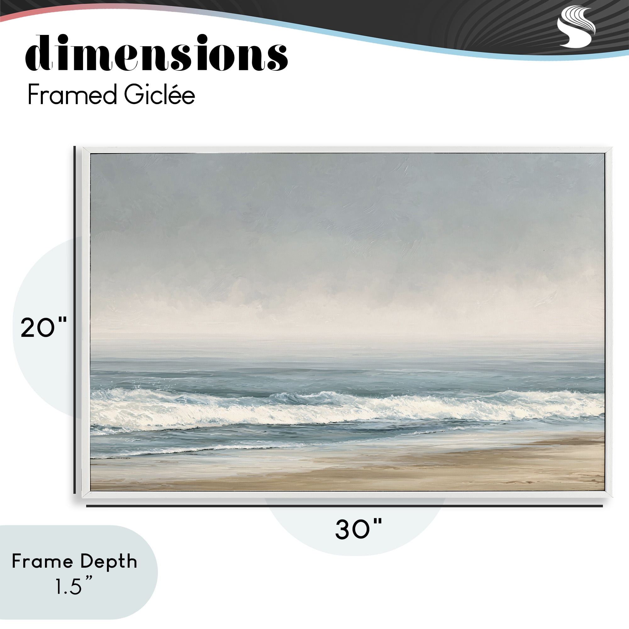 Stupell Industries Tranquil Mist Beachscape White Framed Giclee Art, design by Jacky Ngan