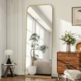 thumbnail image 7 of YVANLA 26"x71" Top Rounded Corner Full Length Floor Mirror with Aluminum Alloy Frame, Gold, 7 of 7