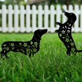 thumbnail image 3 of Decoración de jardín para perros Doesen Dachshund, resistente a la corrosión, metal negro, 3 of 7