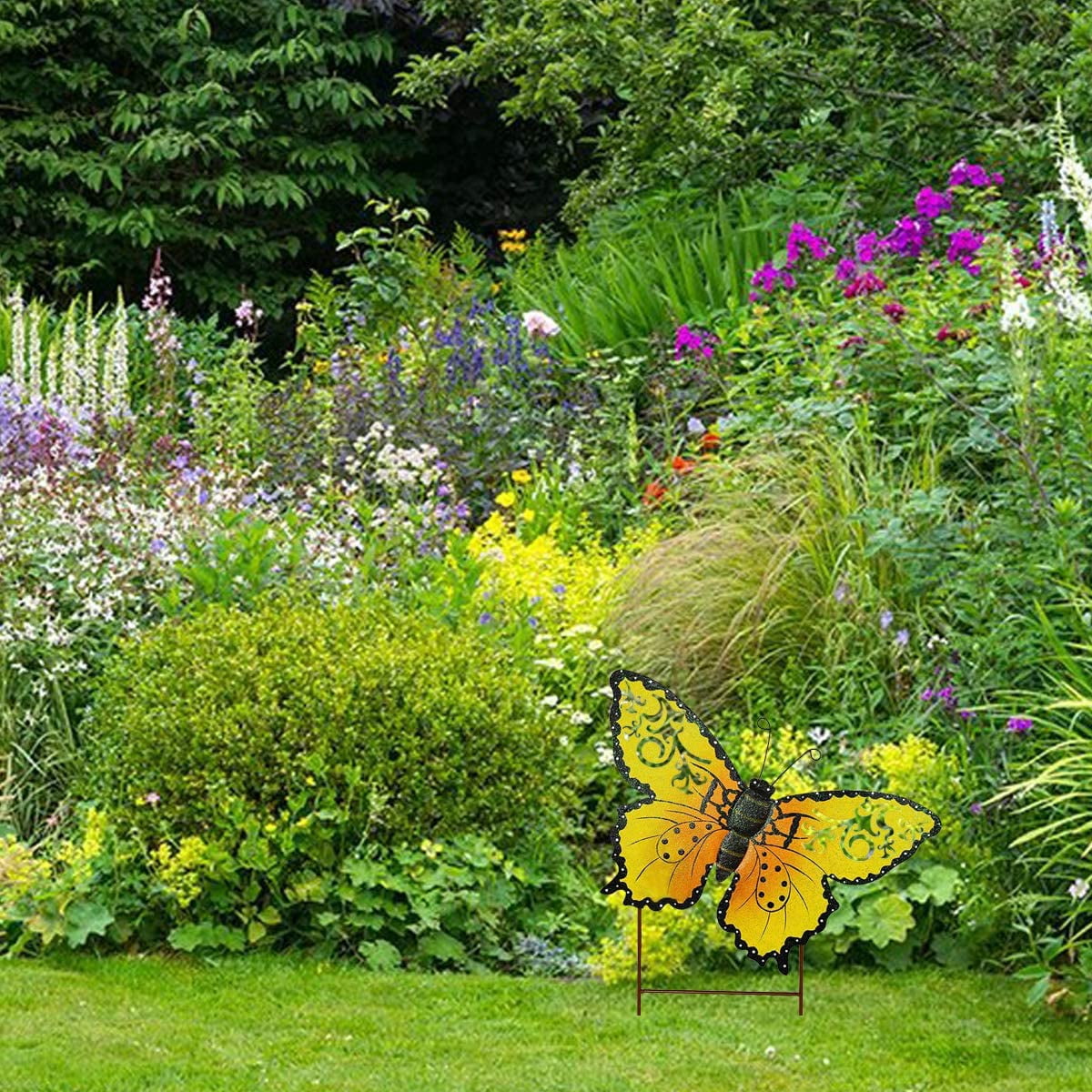 Metal Butterfly Garden Stakes Spring Decorative Yard Signs&nbsp;