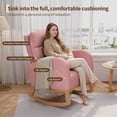 thumbnail image 5 of Teddy Fleece Rocking Chair with Side Pocket High Back Nursery Glider Ergonomic Rocker for Bedroom Living Room Pink, 5 of 8
