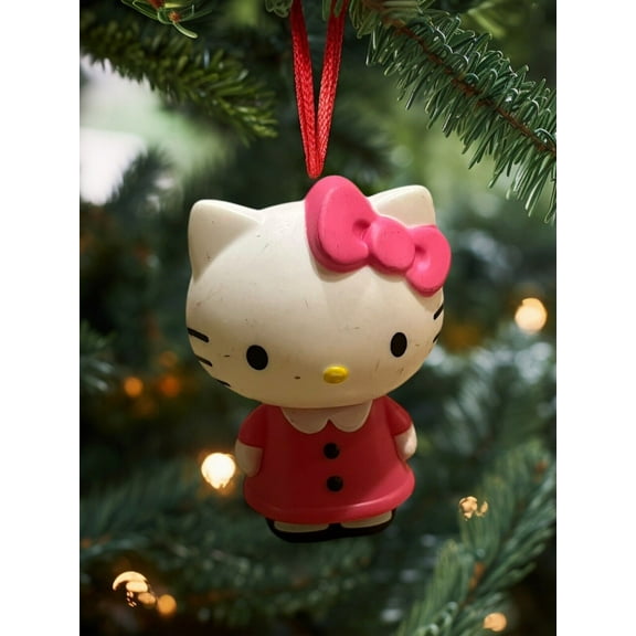 Ornament Hello Kitty Pink Dress 3” Figure Figurine Dangler Holiday Charm