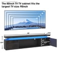 thumbnail image 6 of Blotout 80'' LED TV Stand with Power Outlet, High Gloss Wall Mounted TV Cabinet with Storage, Modern Floating Entertainment Center for Wall-mounted TV Up to 90'', 6 of 10