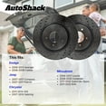 thumbnail image 3 of AutoShack Rear Solid Drilled & Slotted E-Coated Brake Rotors Black Finish 2-PC Set Replacement for 2007-2017 Jeep Patriot 2007-2017 Jeep Compass 2008-2013 Dodge Avenger NightGuard 11.85" (301.1 mm), 3 of 5