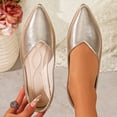 thumbnail image 2 of Zapatos Casuales de las Mujeres Metálicos Punta Del Dedo Del Pie Planos, Punta Del Dedo Del Pie Planos Suaves Suela Brillante Mochilas, 2 of 9