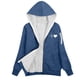thumbnail image 4 of Suéter de manga larga con capucha y chaquetas informales para mujer, moda de talla grande, color liso, con cremallera y capucha, suéter grueso de terciopelo, hombros caídos, blusa de poliéster para mu, 4 of 4