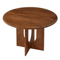 48 Inch Dining Table, Walnut, Wood, Round, Living Kitchen Cafe Bistro Hospitality Restaurant, Modern Contemporary HB36523