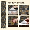 thumbnail image 4 of Peel and Stick Wallpaper Contact Paper Brick Navy Gold Bricks Weathering Faded Gold Chipped Paint Aged Self Adhesive and Removable 24in x 118in, 4 of 8