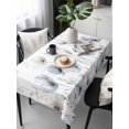 thumbnail image 6 of Blue Beige Spring Floral Table Cloth, Summer Botanical Watercolor Waterproof Tablecloth for Rectangle Tables, Reusable Washable Fabric Table Cover for Restaurant Kitchen Dining Tables 60"x120", 6 of 6