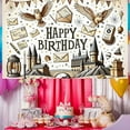 thumbnail image 6 of LUUFILx Happy Birthday Party Backdrop Magical Wizard Banner Magic Castle Owl Birthday Photography Backdrop Holiday Celebration Adults Indoor Outdoor Celebration Baptism ​, 6 of 7